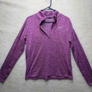 Nike Purple Heather Dri-FIT 1/4 Zip Long Sleeve Top